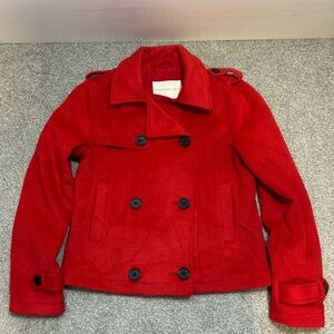 Madden Girl Bold Red Double-Breasted Pea Coat